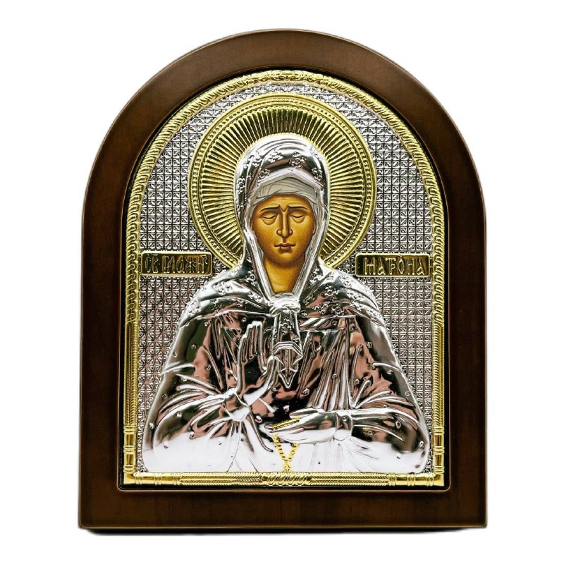 Икона "Матрона" (198х247 мм), серебро, Греция