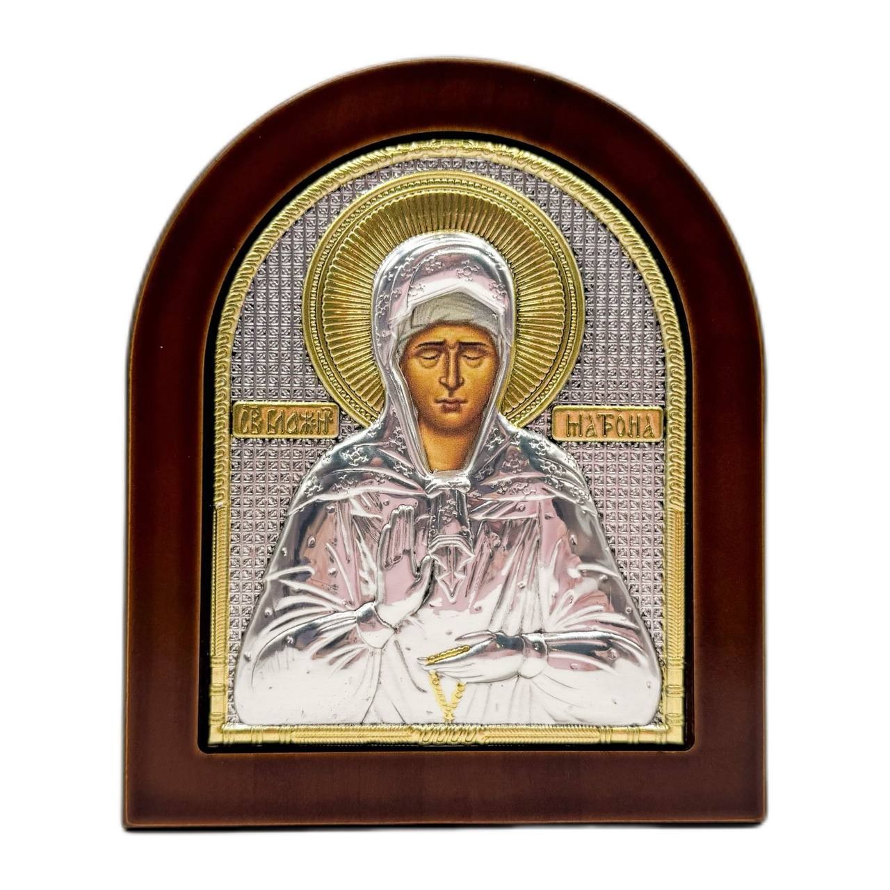 Икона "Матрона" (110х130 мм), серебро, Греция