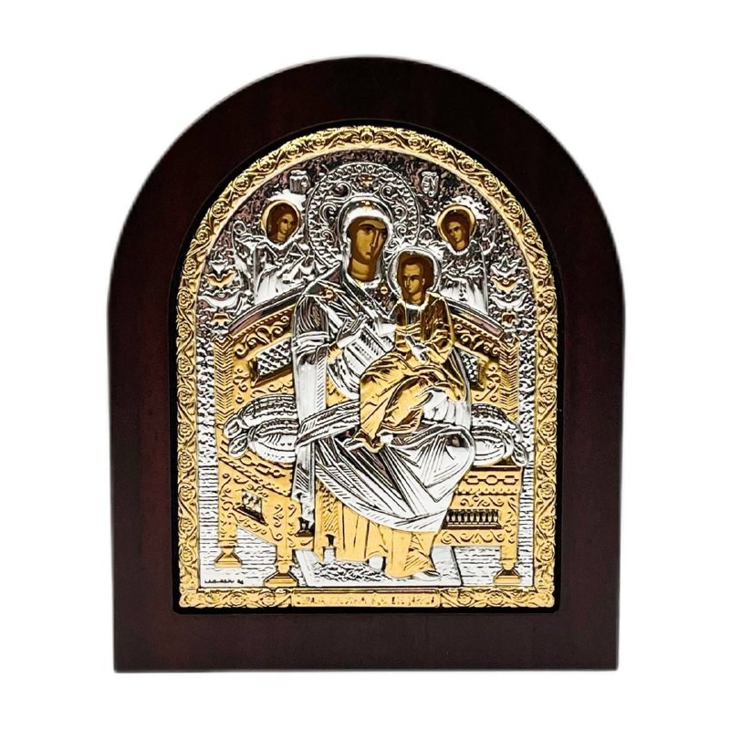 Икона "Всецарица" (107х128 мм), серебро, Греция