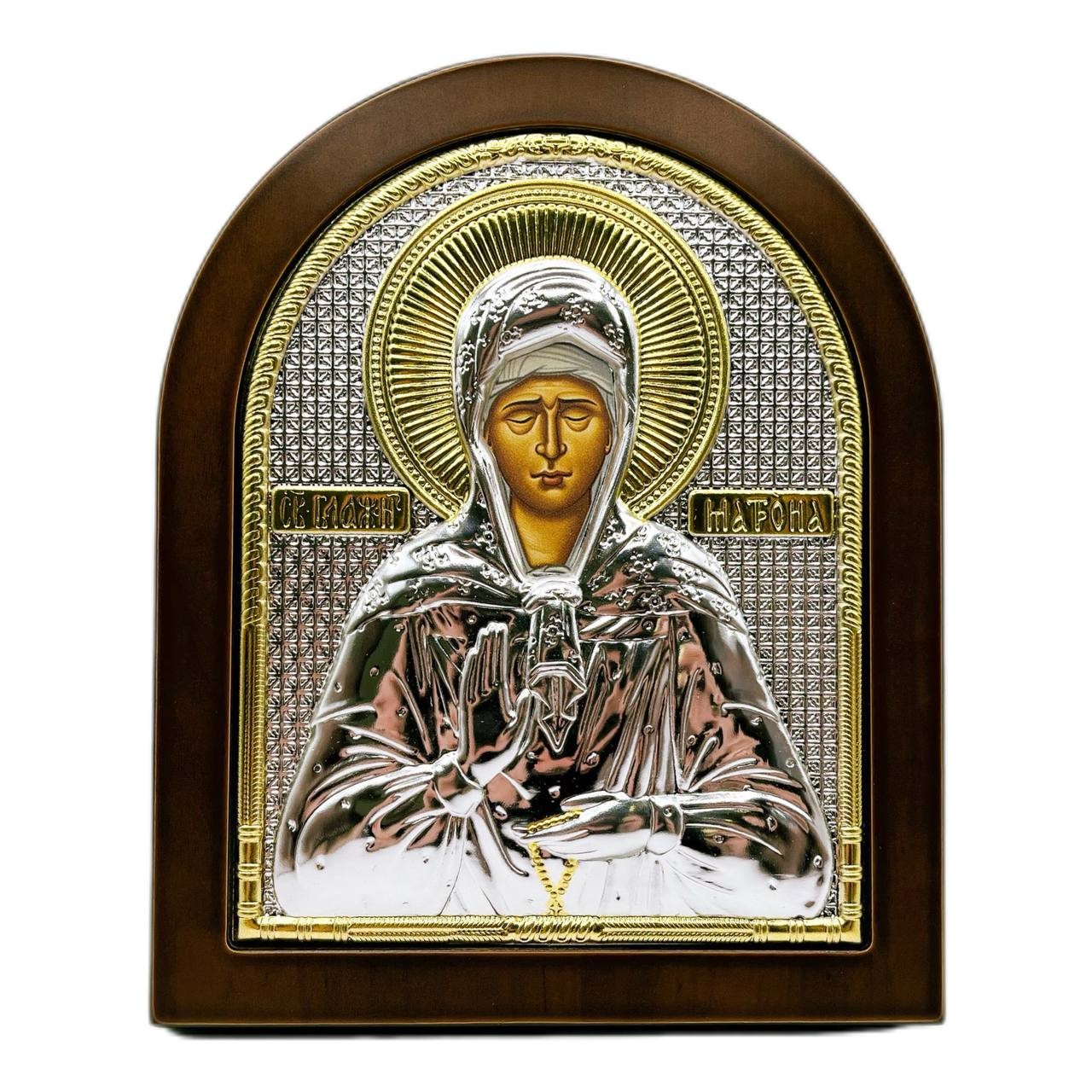 Икона "Матрона" (147х180 мм), серебро, Греция