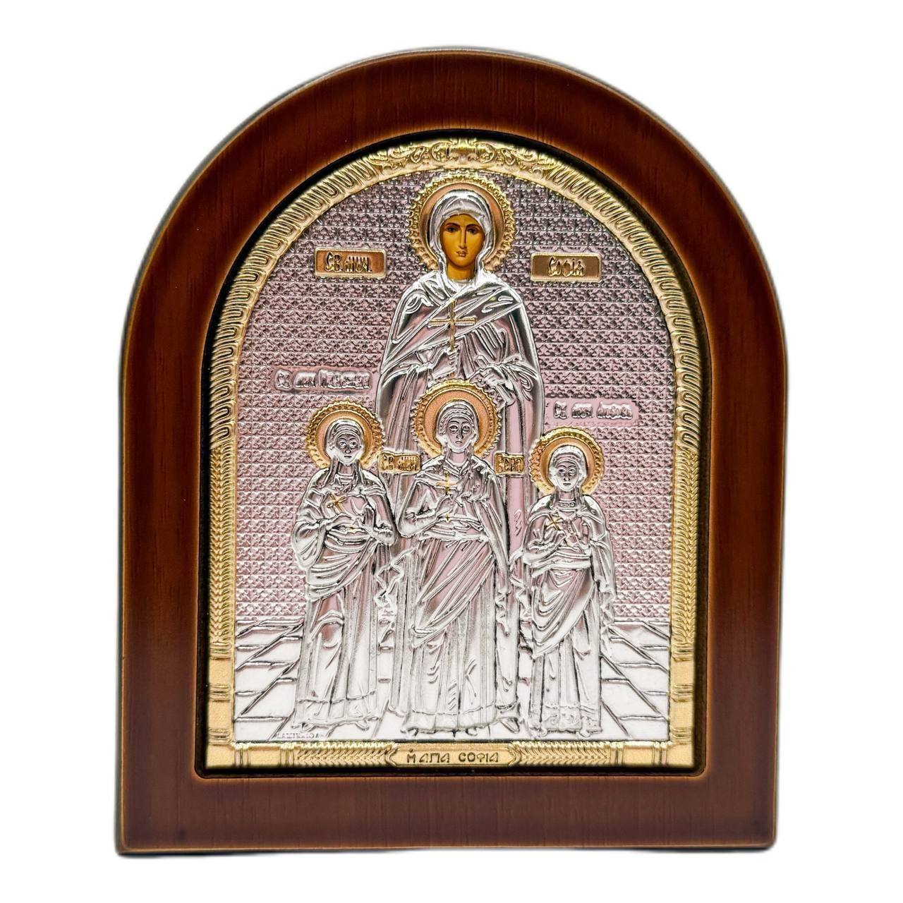 Икона "София и Вера, Надежда, Любовь" (110х130 мм), серебро, Греция