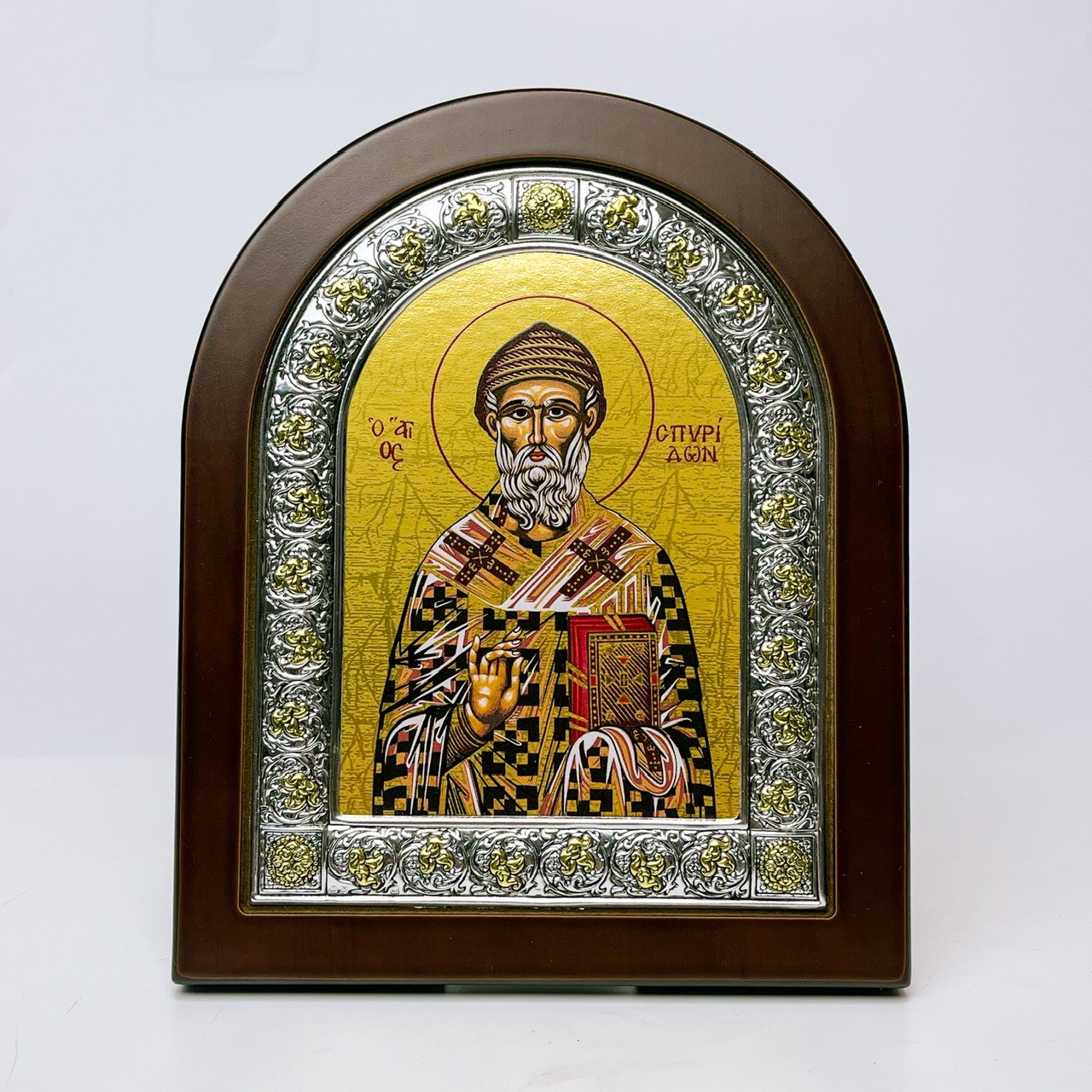 Икона "Св. Спиридон Тримифунтский" (147х180 мм), шелкография