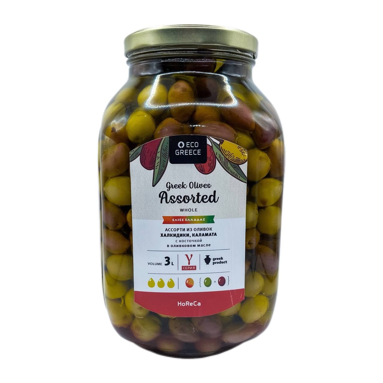 Г-серия. Микс с косточкой в оливковом МАСЛЕ, ст.б., 2кг