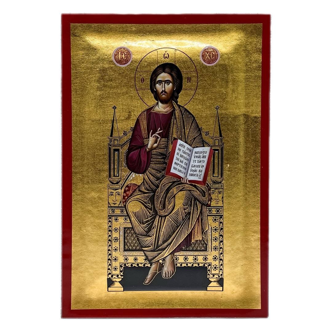 Икона Христос Вседержитель, 14х20 см, дерево, Греция