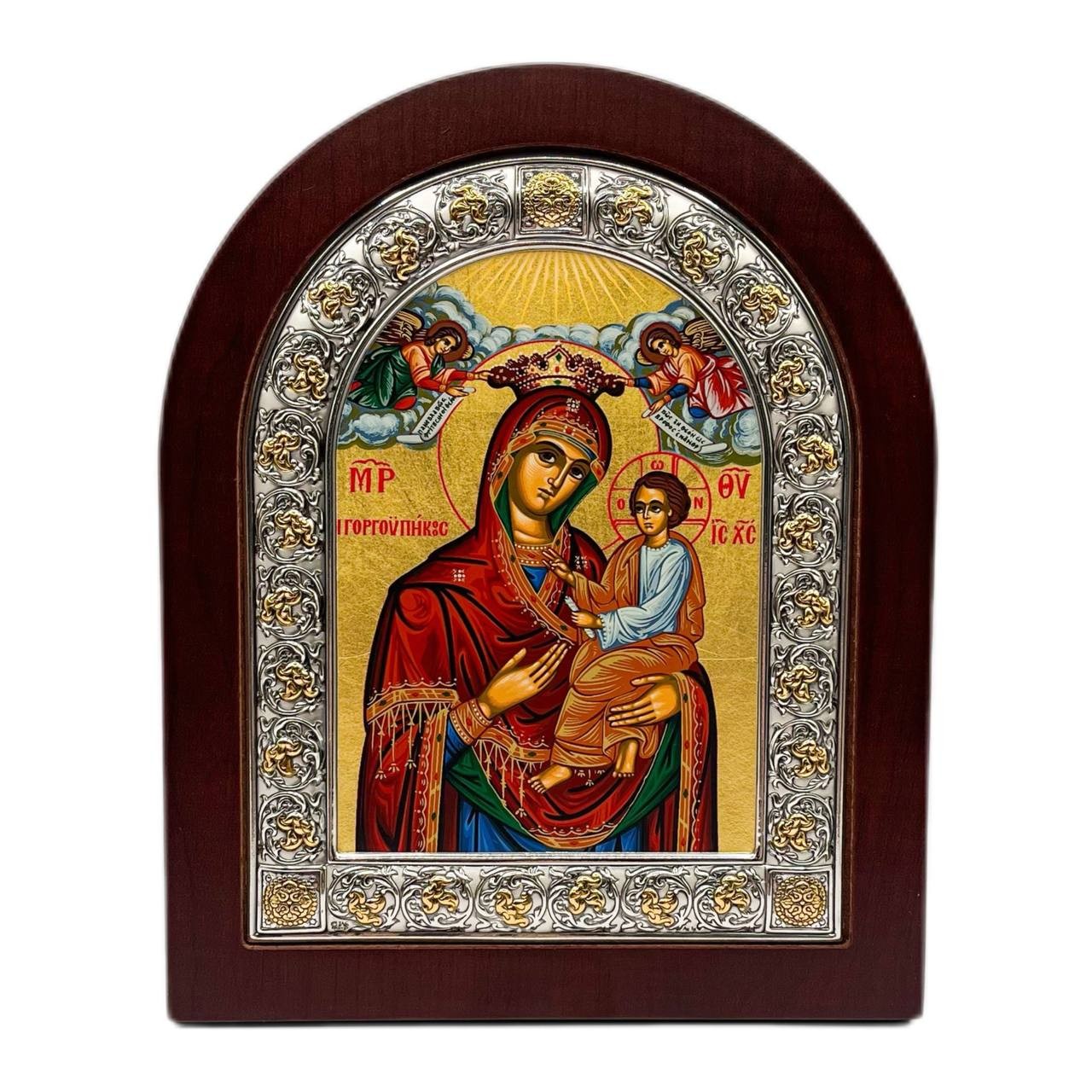Икона Скоропослушница, 156х190 мм, дерево, серебро, Греция