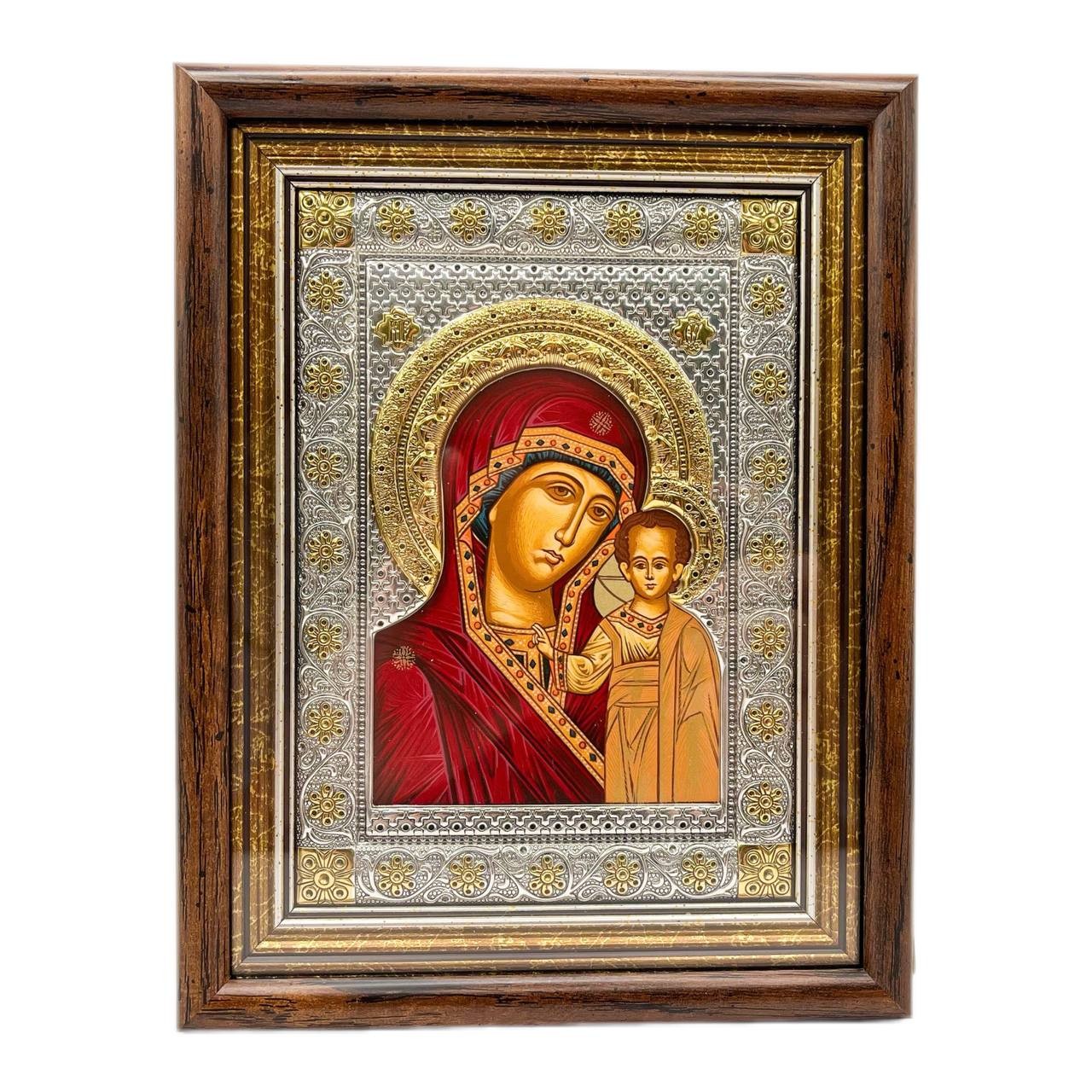 Икона Казанская (прямоугольная), 160х200 мм, дерево, Греция