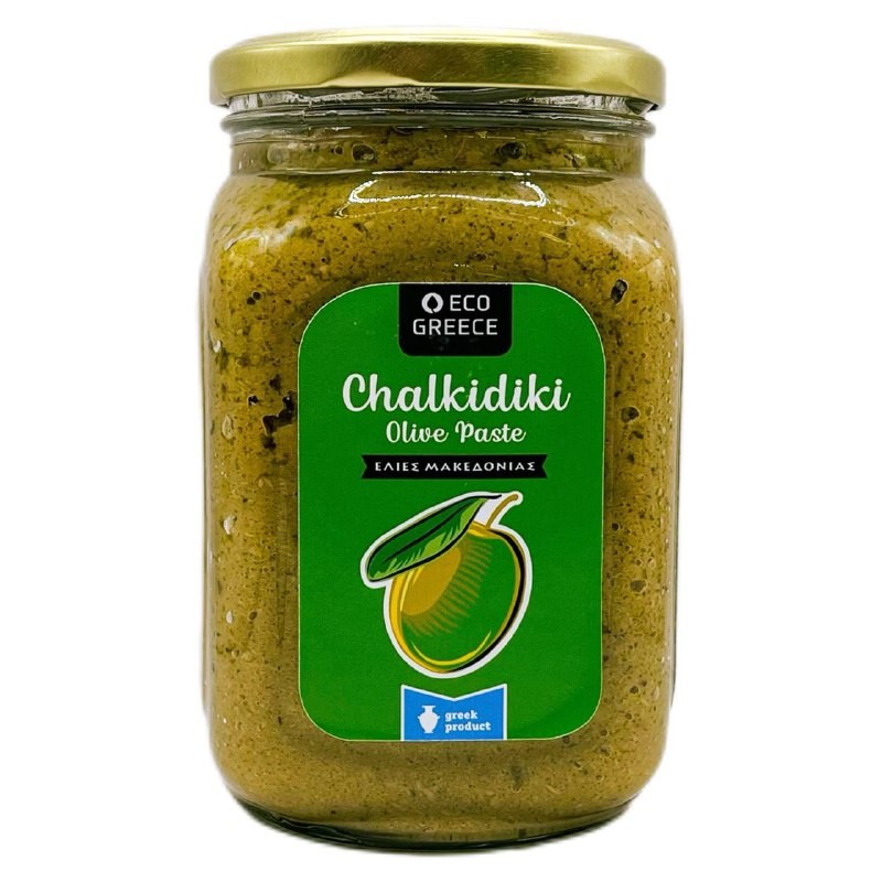 Паста из зеленых оливок ECOGREECE, ст.банка, 700г