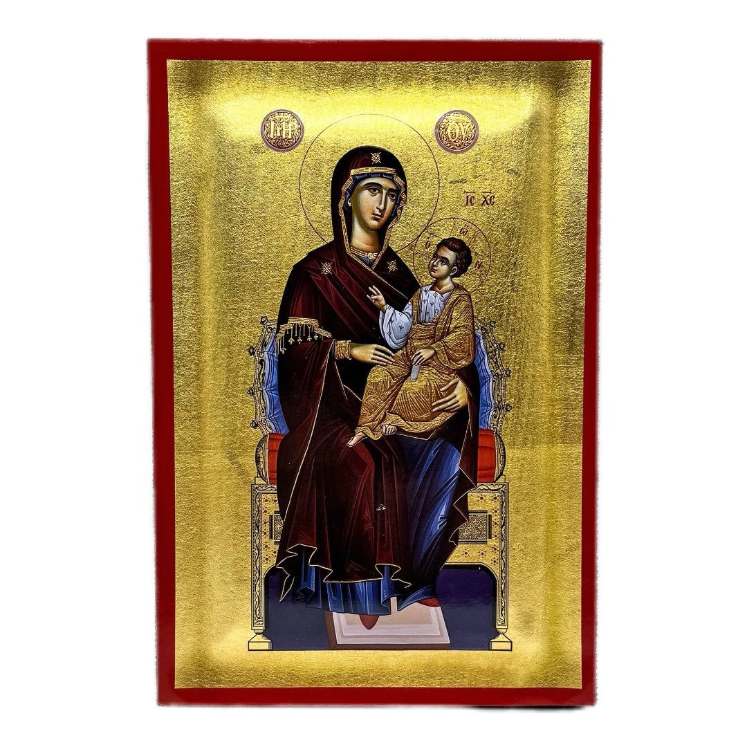 Икона Богоматерь Всецарица, 14х20 см, дерево, Греция