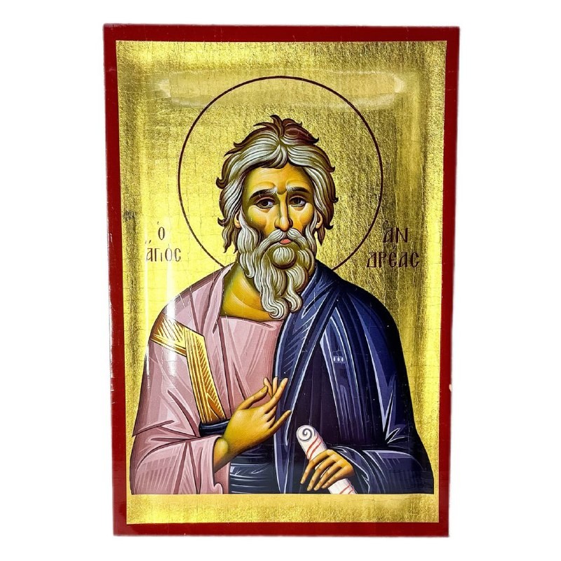 Икона Святой Андрей Первозванный (состаренная), 14х20 см, дерево, Греция